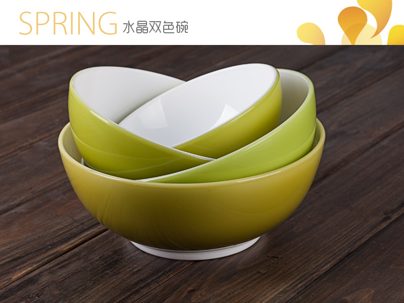 Hot-selling B-373 crystal two-color bowl, round plastic bowl, plastic bowl pic 22