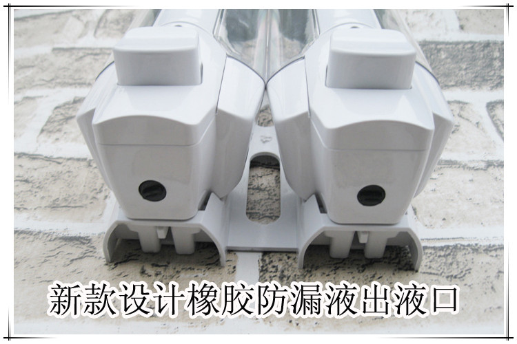 浴室双头皂液器洗手动给皂机  洗发水 沐浴露  双头给皂器 皂盒详情4