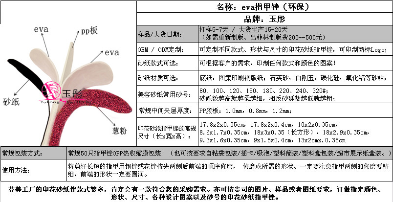 NAIL FILE跨境美甲工具搓条 9cm迷你金葱粉指甲锉 彩虹闪粉指甲挫详情5