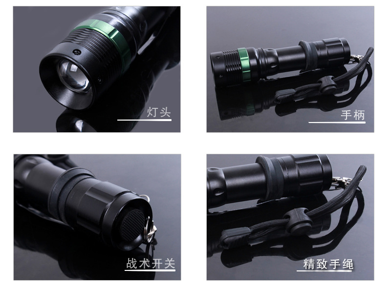 Cross-border exclusive Q5 Rotating Zoom XPE-LED high-intensity long-range flashlight charging tactical flashlight for camping and outdoor activities pic 23
