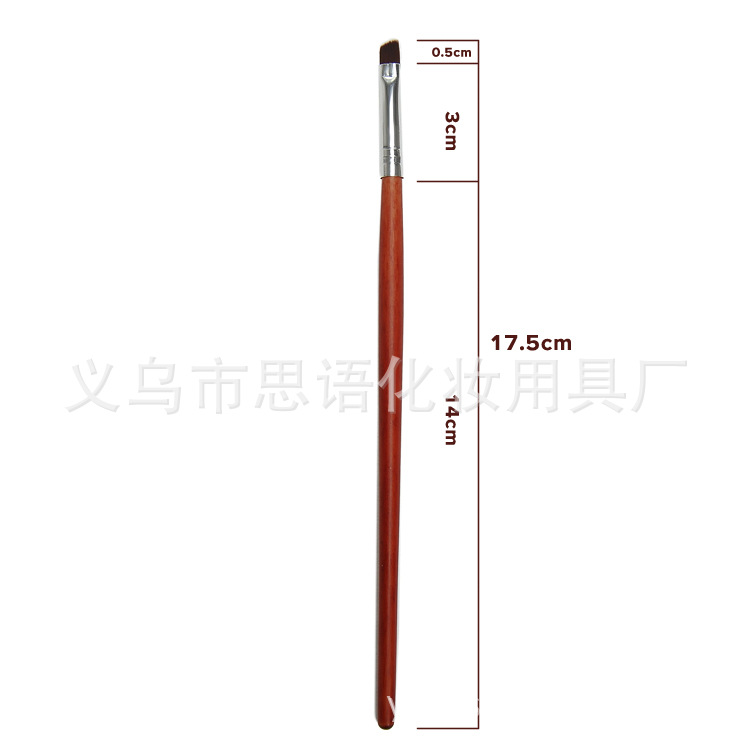 速卖通热卖单只眉刷 眼线刷 尼龙毛化妆刷 仿红木柄 厂家批发便携详情5