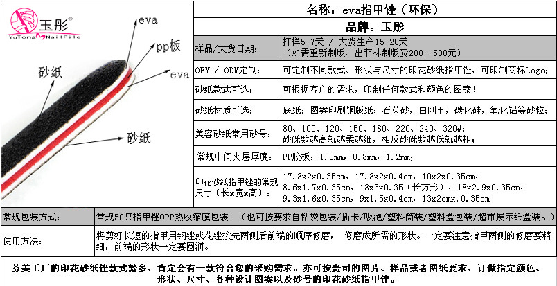 nail file现货长方形黑色指甲锉条eva双面砂纸锉条美甲修边打磨棒详情2