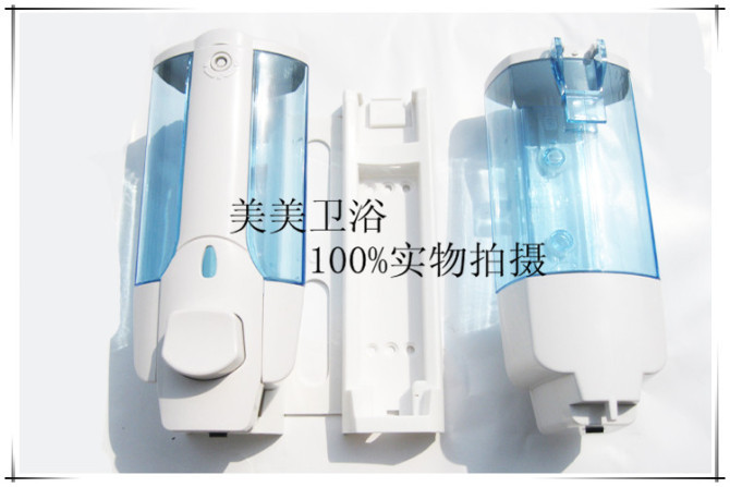 浴室双头皂液器洗手动给皂机  洗发水 沐浴露  双头给皂器 皂盒详情9