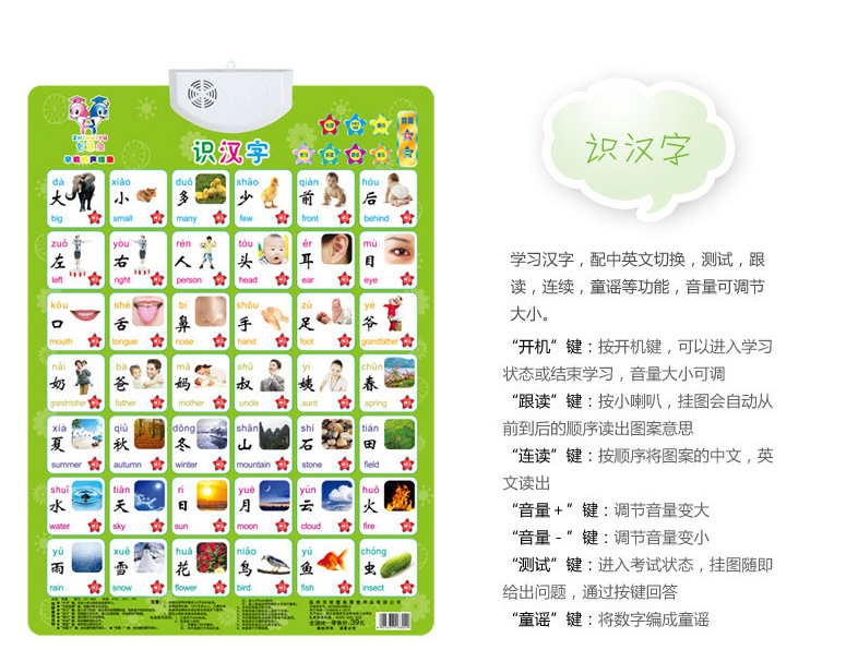 早教有声挂图儿童宝宝电子发声发音学习挂画字母凹凸认知智慧鱼详情15