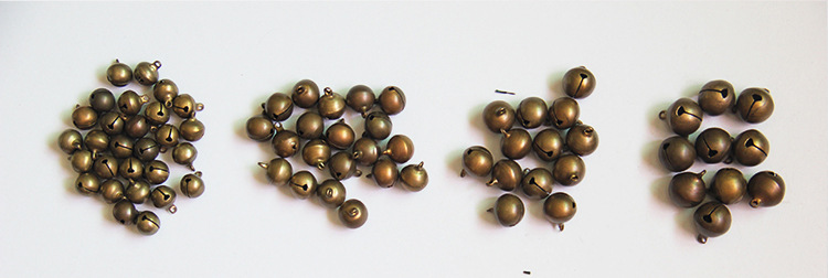 Bells, brass bells, bronze single-character bell pendants, small pendants, diy ornaments, Christmas raw copper bells pic 44