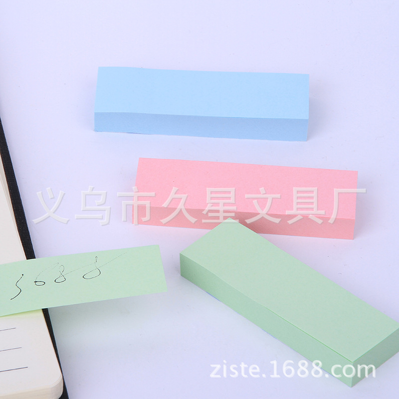 Cross-border self-adhesive sticky notes, colorful strip-shaped index sticky note paper, n times sticker, creative tear-off office stationery sticky note book pic 17