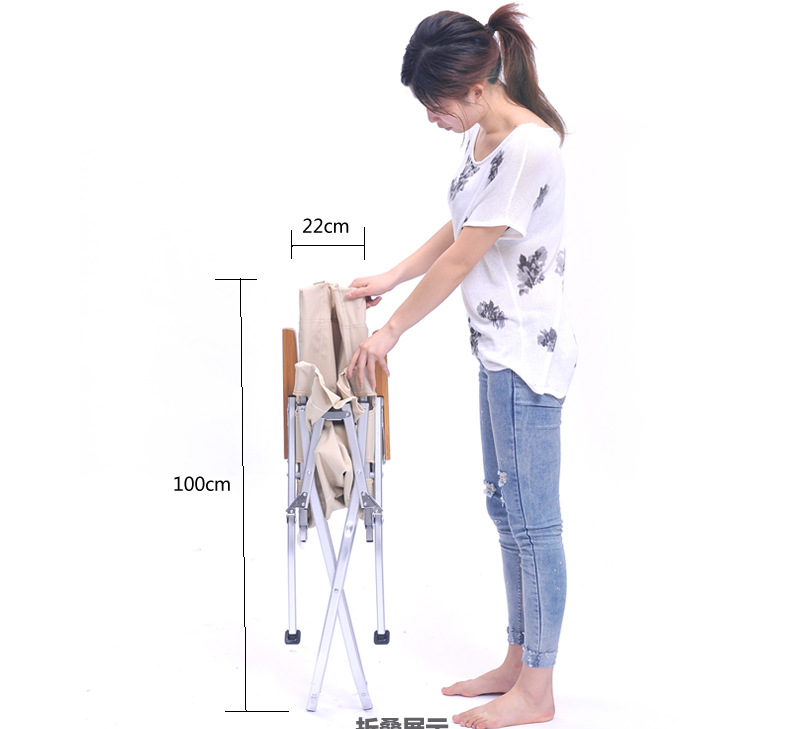 In-stock Korean-style high-back outdoor aluminum tube folding comfortable backrest chair, portable and comfortable fishing chair, camping and leisure sea dog chair pic 4