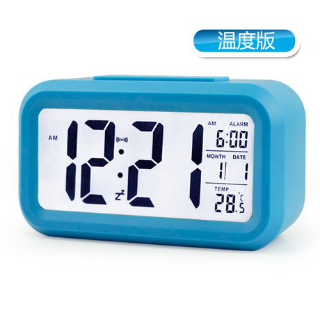 Temperature version smart clock, silent clock, snooze electronic clock, light-sensing alarm clock with voice, student special alarm clock wholesale pic 26