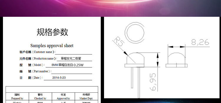 5mm straw hat led beads, 0.5W through-hole high-power light-emitting diode pic 23