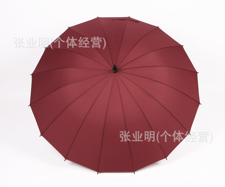 日韩创意16骨彩虹伞弯柄自动伞圆骨直杆伞拒水碰击布可印刷LOGO详情20