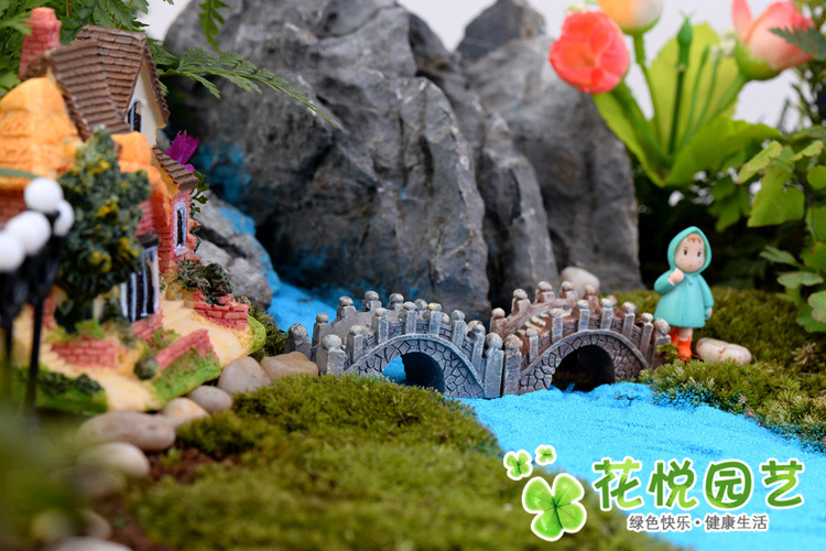 Micro-landscape decorative items, resin court-style, creative craft decorative materials for small Bridges in the Jiangnan region pic 39