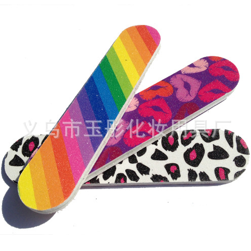 Cross-border in-stock nail file nail tips, color-printed mini nail files, double-sided printed grinding strips, 9cm pic 6