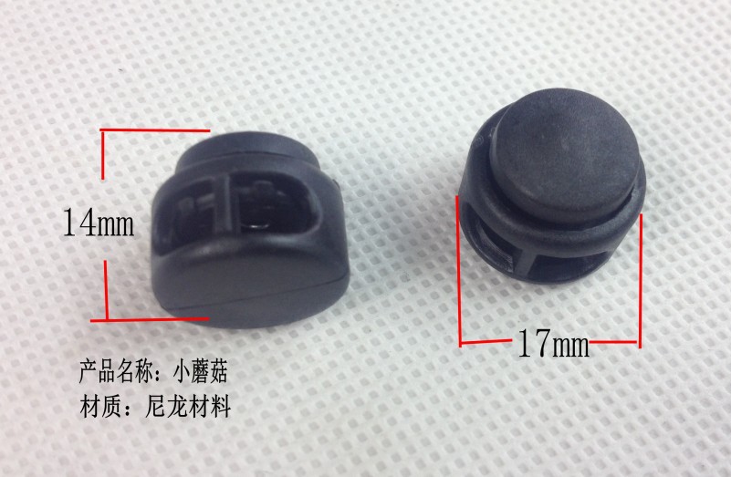 厂家直销供应圆形塑料绳扣双孔圆柱圆柱形弹簧扣猪鼻扣两孔彩色详情37