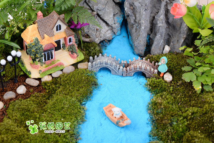 Micro-landscape decorative items, resin court-style, creative craft decorative materials for small Bridges in the Jiangnan region pic 40