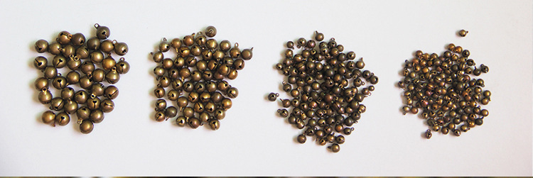 Bells, brass bells, bronze single-character bell pendants, small pendants, diy ornaments, Christmas raw copper bells pic 45