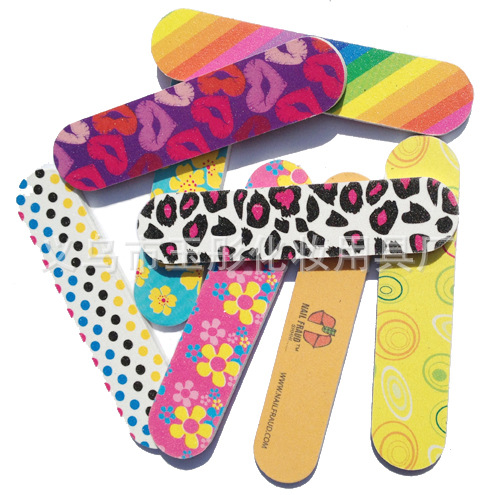 Cross-border in-stock nail file nail tips, color-printed mini nail files, double-sided printed grinding strips, 9cm pic 4