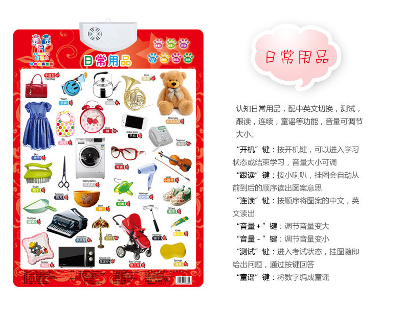早教有声挂图儿童宝宝电子发声发音学习挂画字母凹凸认知智慧鱼详情12