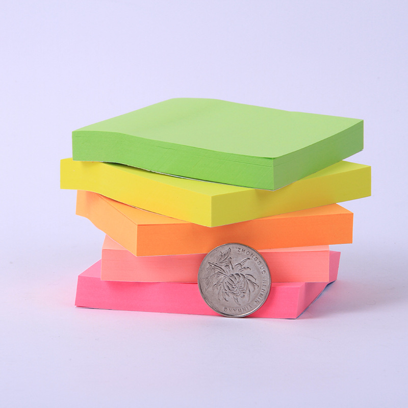 Jiuxing Stationery has strong adhesive power and can be torn N times to stick 100 rainbow-colored square self-adhesive sticky notes and sticky notes pic 21
