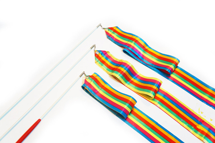 体操彩带4米3米2米彩带七彩跳舞彩带艺术体操运动健身彩带飘带现详情22