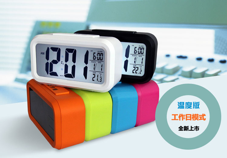 Temperature version smart clock, silent clock, snooze electronic clock, light-sensing alarm clock with voice, student special alarm clock wholesale pic 22