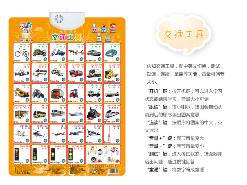 早教有声挂图儿童宝宝电子发声发音学习挂画字母凹凸认知智慧鱼详情17