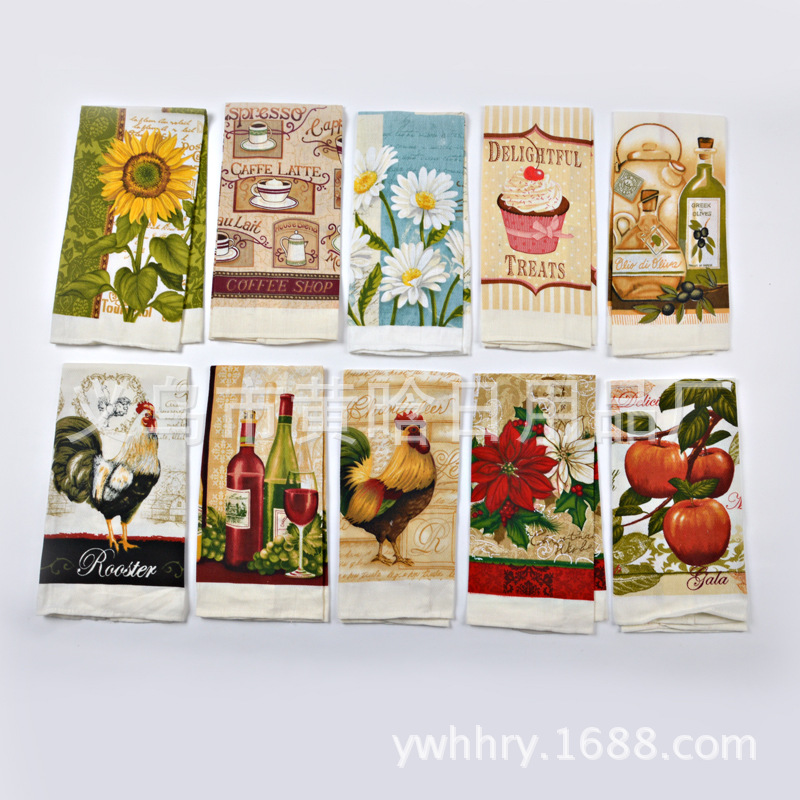 【 Chi Jia 】 Fashionable European and American style kitchen printed absorbent cleaning cloths, dishcloths, household cleaning wipes pic 23