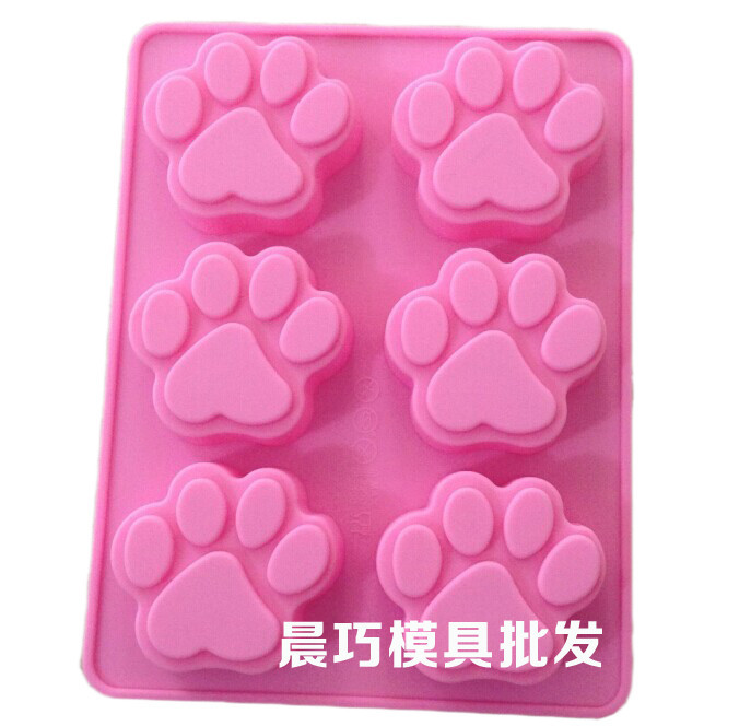 6-piece cat paw, bear paw, resin candle, plaster mold, puppy footprint, rice cake, steamed cake mold, soap, handmade soap mold pic 5