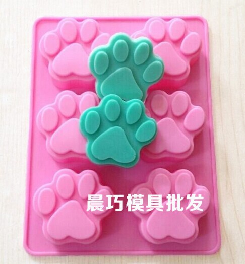 6-piece cat paw, bear paw, resin candle, plaster mold, puppy footprint, rice cake, steamed cake mold, soap, handmade soap mold pic 7