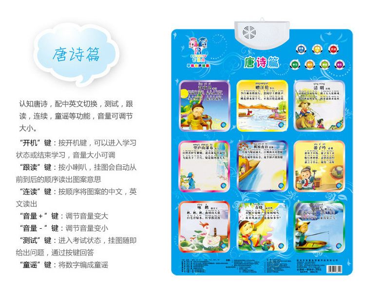早教有声挂图儿童宝宝电子发声发音学习挂画字母凹凸认知智慧鱼详情18