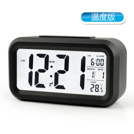 Temperature version smart clock, silent clock, snooze electronic clock, light-sensing alarm clock with voice, student special alarm clock wholesale pic 27