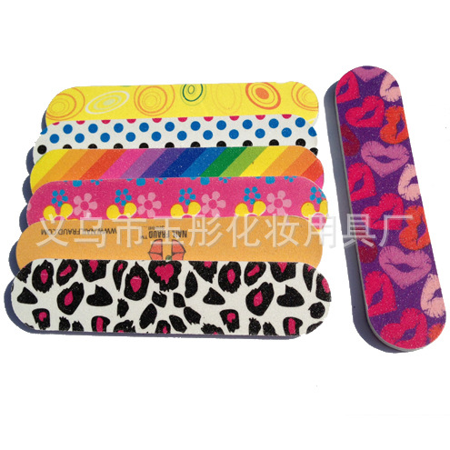 Cross-border in-stock nail file nail tips, color-printed mini nail files, double-sided printed grinding strips, 9cm pic 5