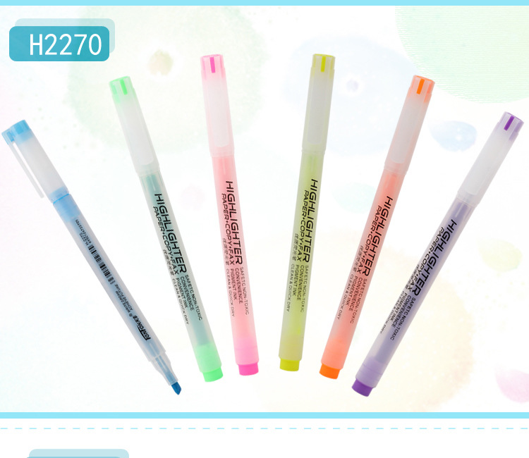 Factory direct supply of single-tipped 2270 white plastic highlighters for export pic 2