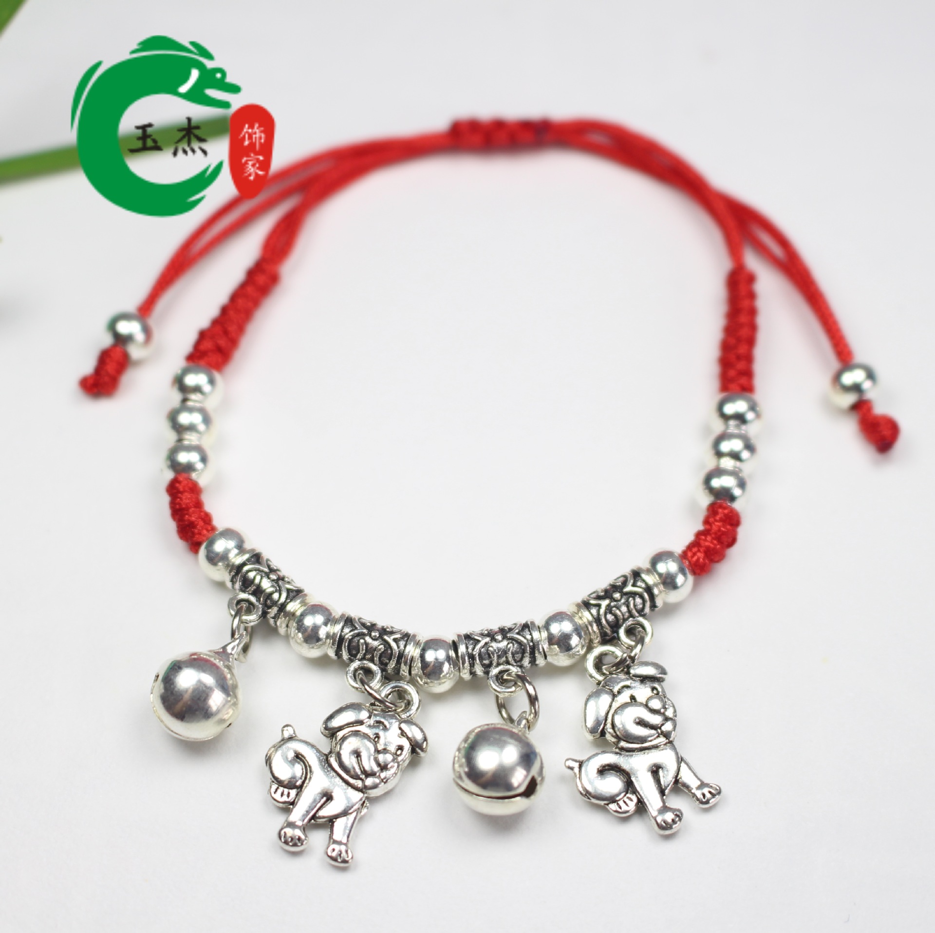 Hand-woven red string bracelet of the 12 Chinese zodiac signs, imitation Tibetan silver red string bell foot chain, Snake Year bracelet pic 12