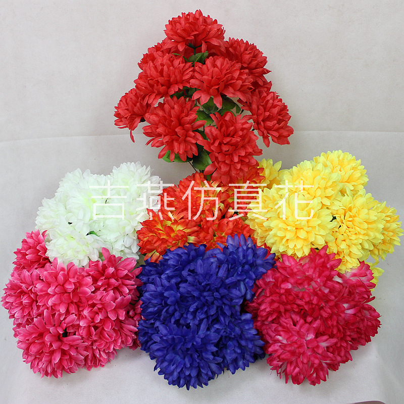 吉磐仿真花朵电子花圈材料绢花清明菊花百合仿真花大全人造花厂家详情48