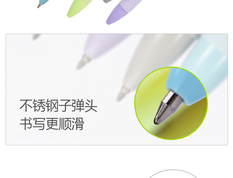 Student 3-color ballpoint pen press plastic 0.5 multi-color ballpoint pen Flower Language 5161 Ballpoint pen 48 pieces per box pic 10
