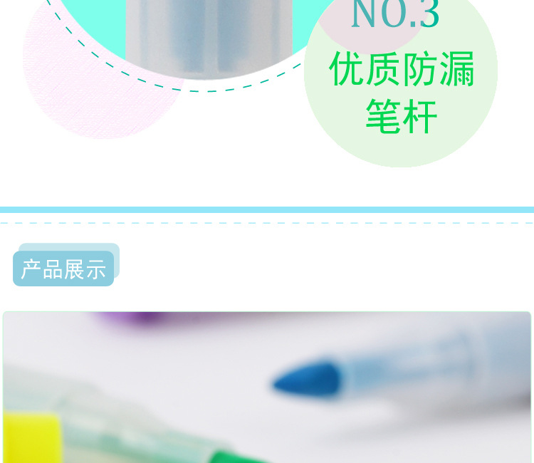 Factory direct supply of single-tipped 2270 white plastic highlighters for export pic 6