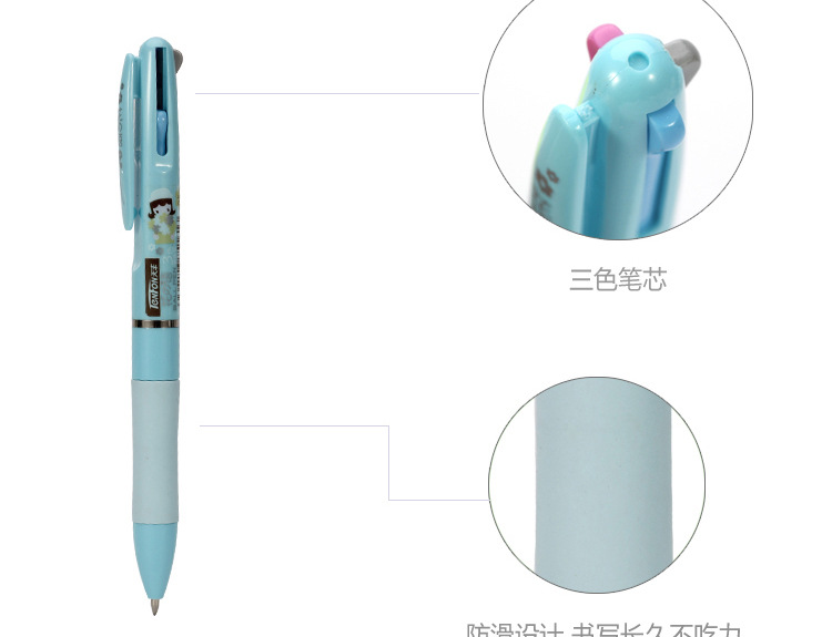 Student 3-color ballpoint pen press plastic 0.5 multi-color ballpoint pen Flower Language 5161 Ballpoint pen 48 pieces per box pic 11
