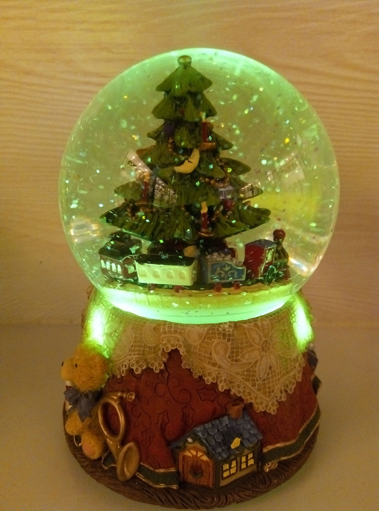Craft gifts, Christmas music, crystal balls, colored lights, Christmas trees, little trains, music boxes, creative gift ornaments pic 5