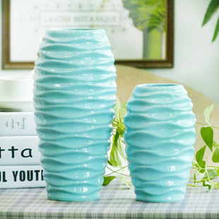 白色简约现代北欧风格陶瓷花瓶三件套花器工艺术品家居摆件中号详情7