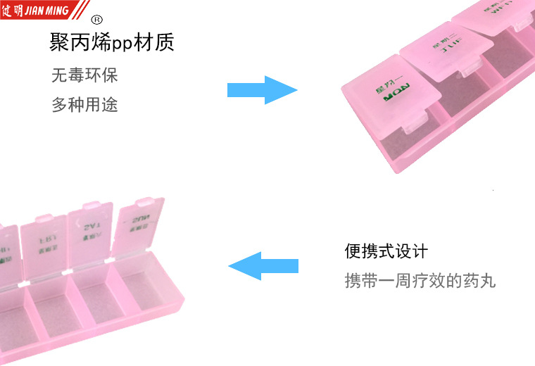 JM8011 Creative Seven-Compartment Multi-purpose Box for Medicines, Accessories, Vitamins, Screws, Small Items, storage box pic 6