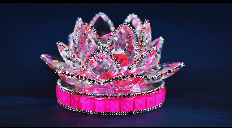 BJ011新款镶钻玻璃底莲花香水座汽车内饰摆件车载摆饰用品批代发详情7