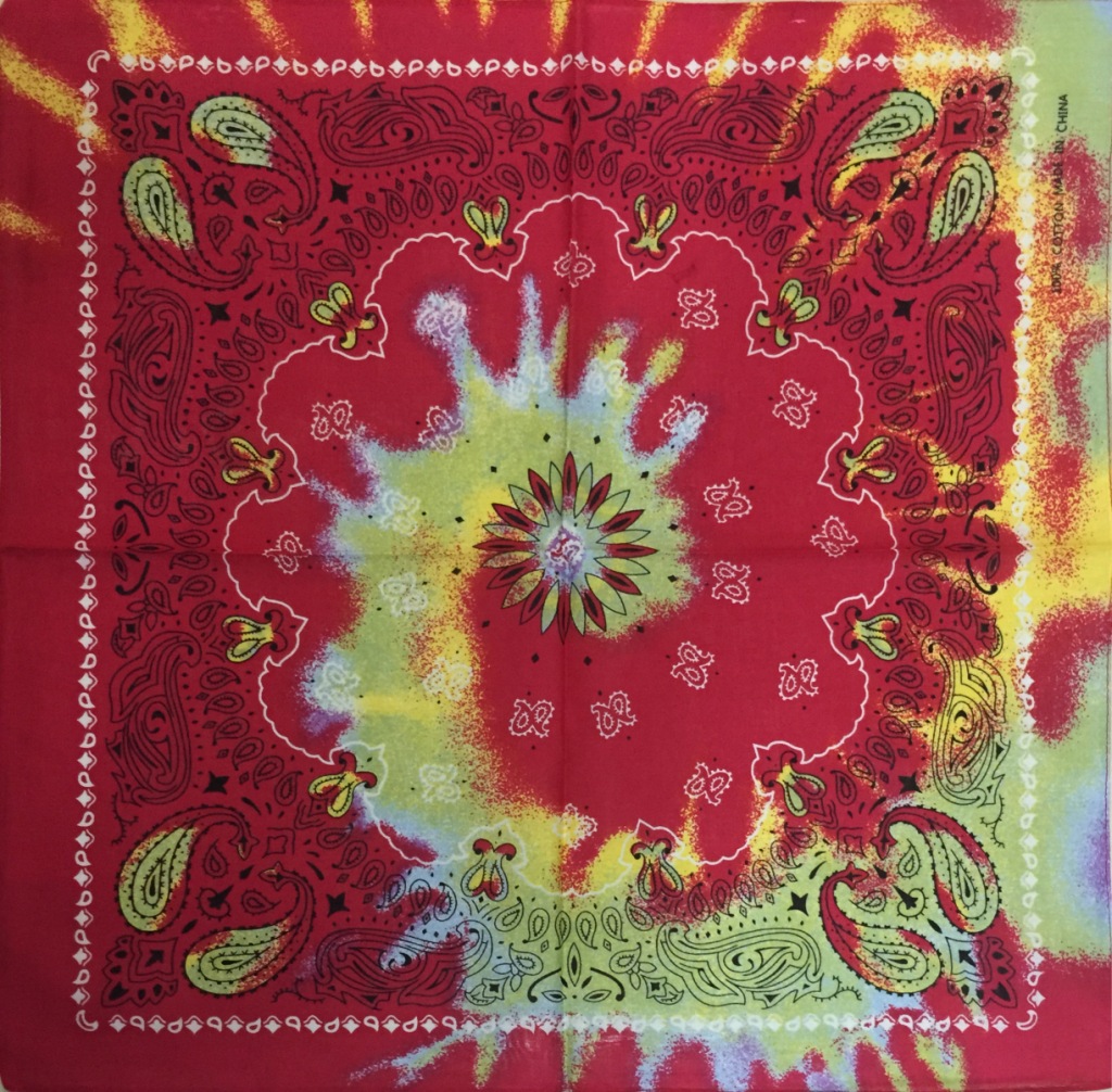 Trendy hiphop headscarf, West coast colorful seven-color striped vortex all-cotton square towel in stock wholesale pic 4