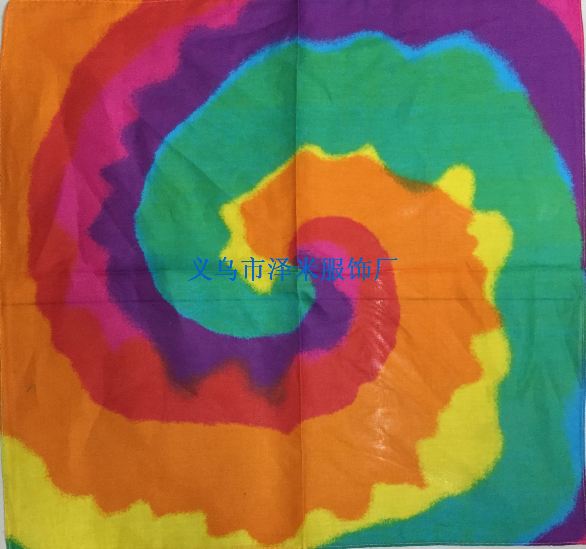 Trendy hiphop headscarf, West coast colorful seven-color striped vortex all-cotton square towel in stock wholesale pic 1