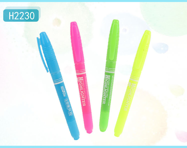 Tianfeng 2230 six-color highlighter for foreign trade, a plastic highlighter with two ends pic 2