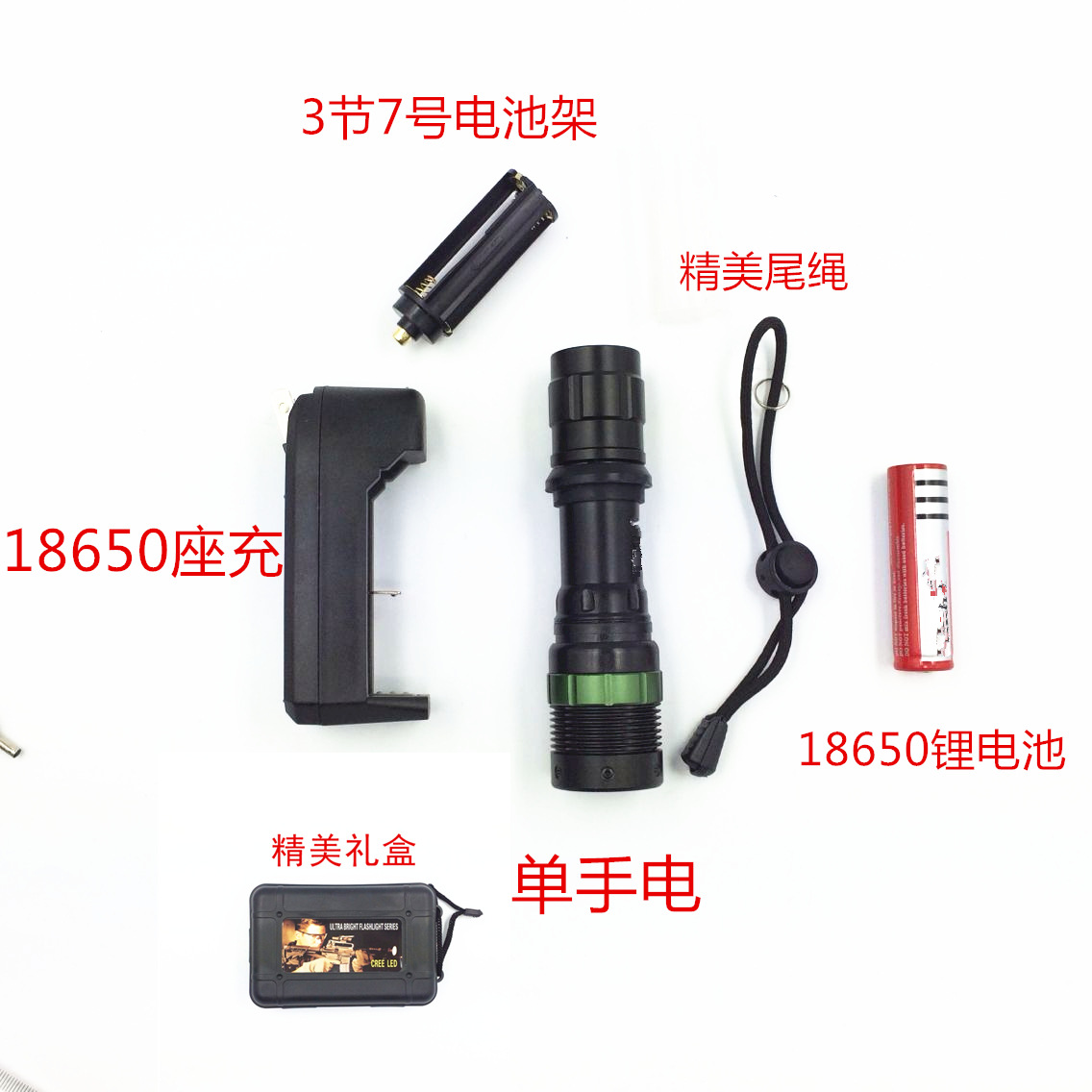 Cross-border exclusive Q5 Rotating Zoom XPE-LED high-intensity long-range flashlight charging tactical flashlight for camping and outdoor activities pic 14
