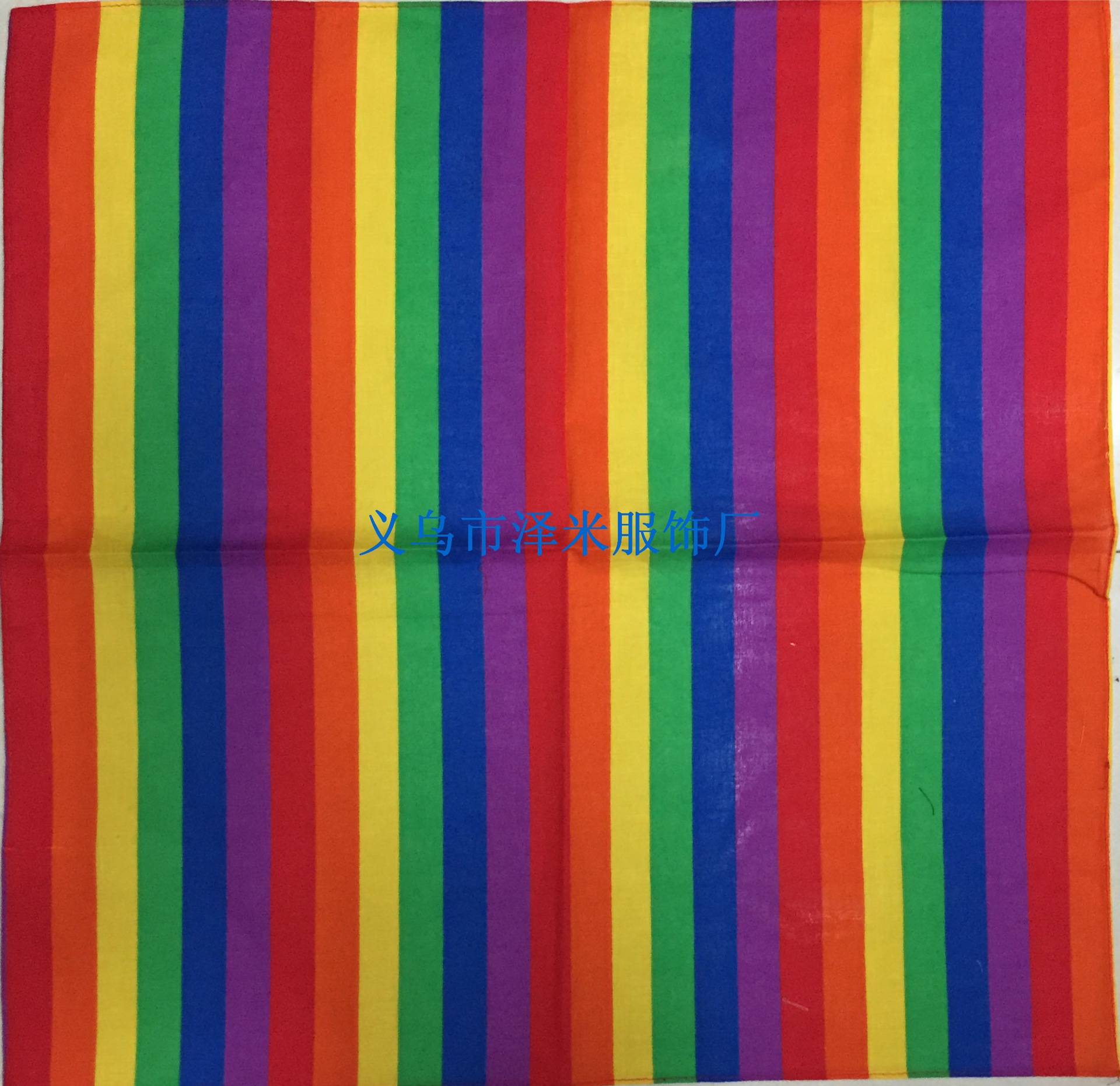 Trendy hiphop headscarf, West coast colorful seven-color striped vortex all-cotton square towel in stock wholesale pic 2