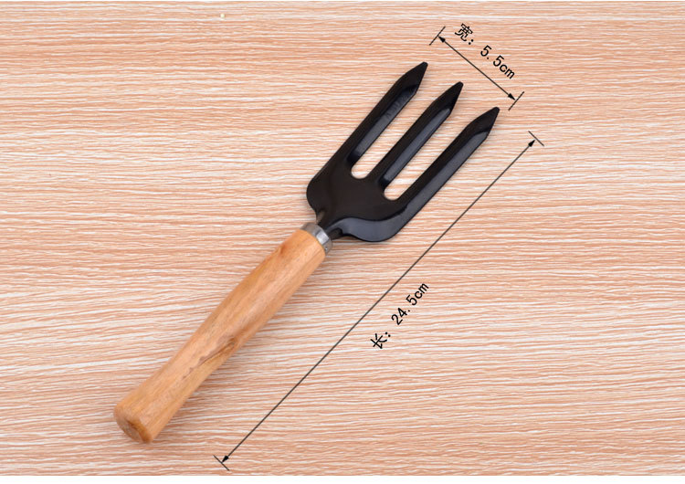 大号园艺工具三件套装园林阳台种菜花盆养花铲子耙子三齿叉铁质详情7