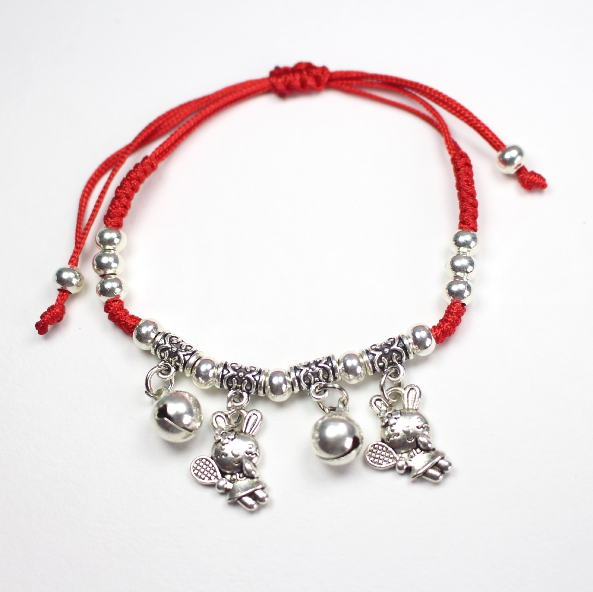 Hand-woven red string bracelet of the 12 Chinese zodiac signs, imitation Tibetan silver red string bell foot chain, Snake Year bracelet pic 4
