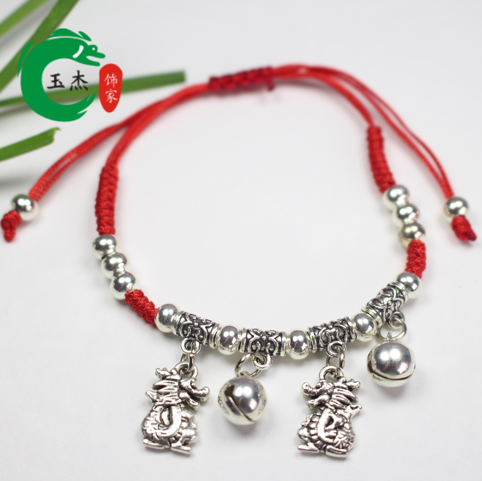 Hand-woven red string bracelet of the 12 Chinese zodiac signs, imitation Tibetan silver red string bell foot chain, Snake Year bracelet pic 6