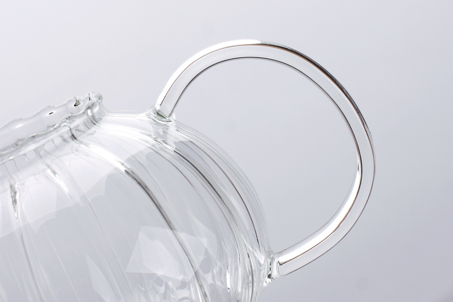Wholesale high borosilicate heat-resistant glass tea sets, thickened filtered flower and plant teapots, striped pumpkin teapots, one-piece consignment pic 10